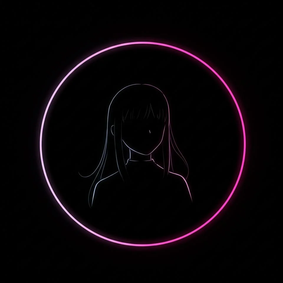 black-instagram-pfp-glow Black Instagram PFP with soft glowing outline