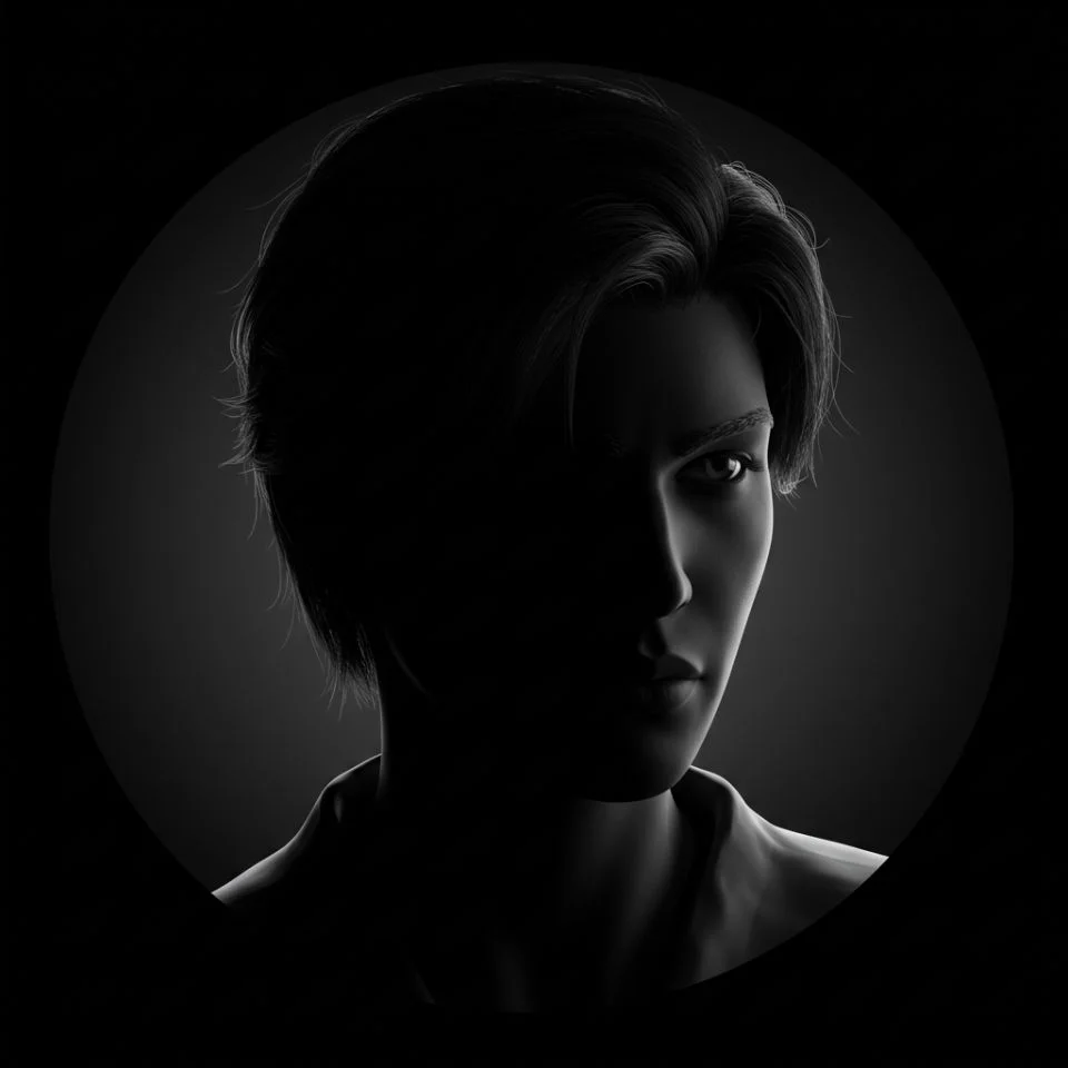 black-mysterious-pfp Black mysterious PFP shadowed face in dark tones