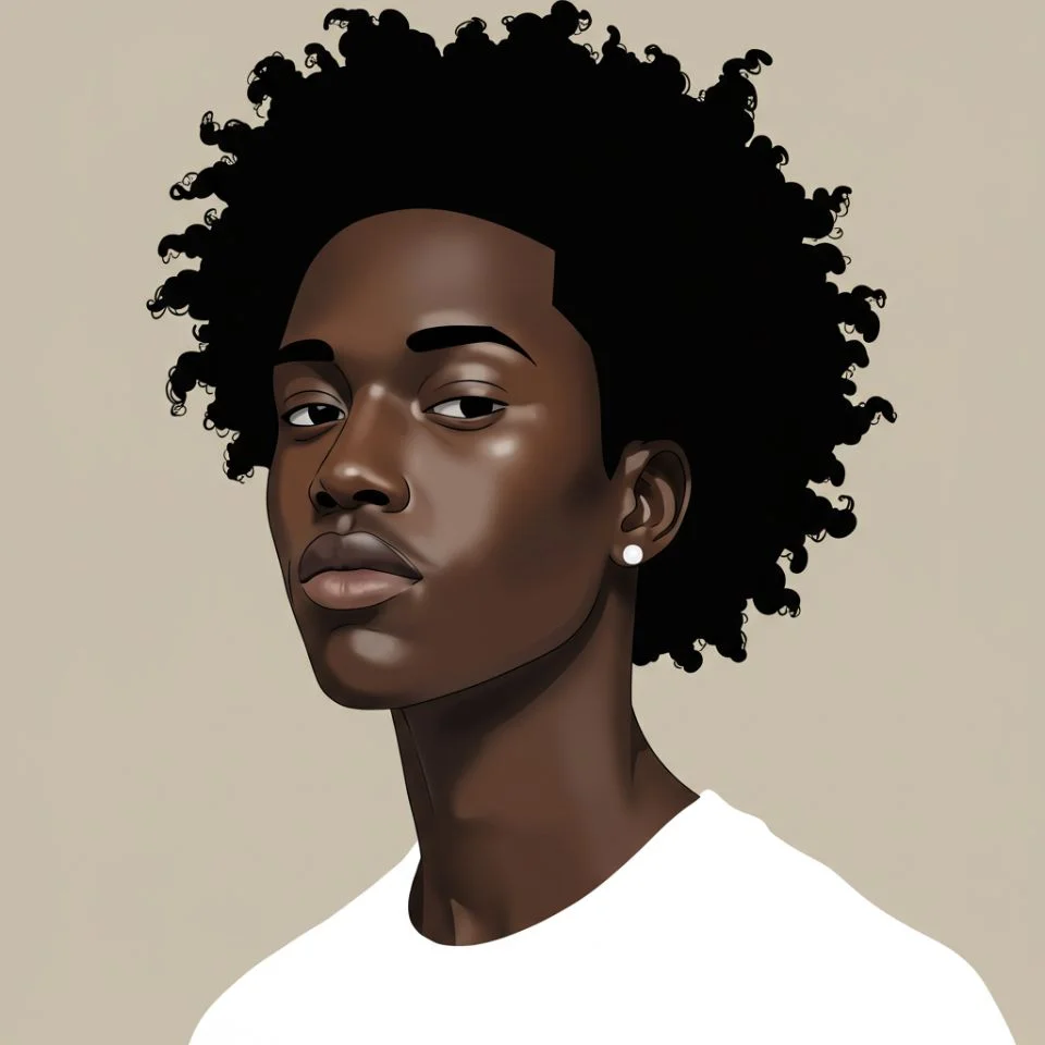 black-person-pfp-minimal Minimal portrait black person PFP in neutral tones