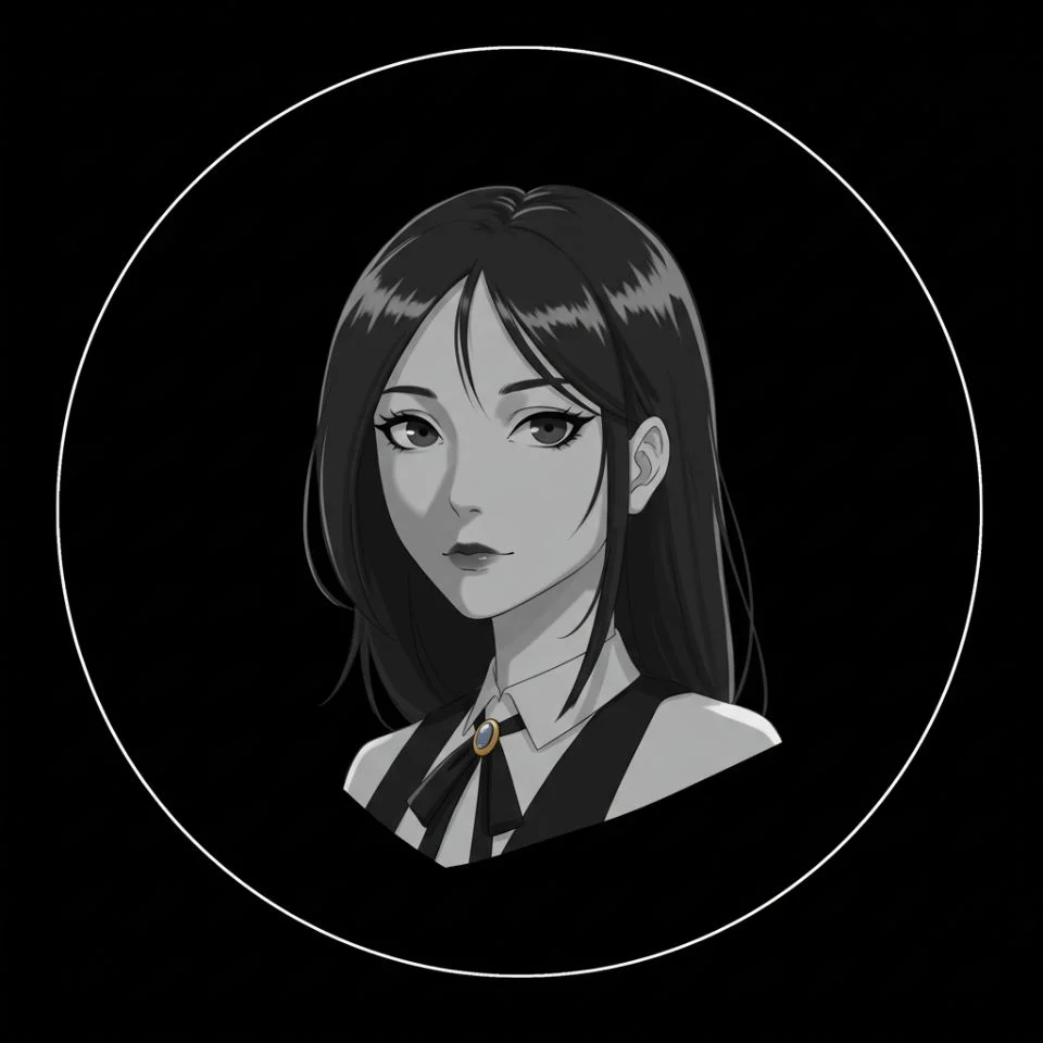 black-screen-pfp Black screen PFP with girl character in minimalist style