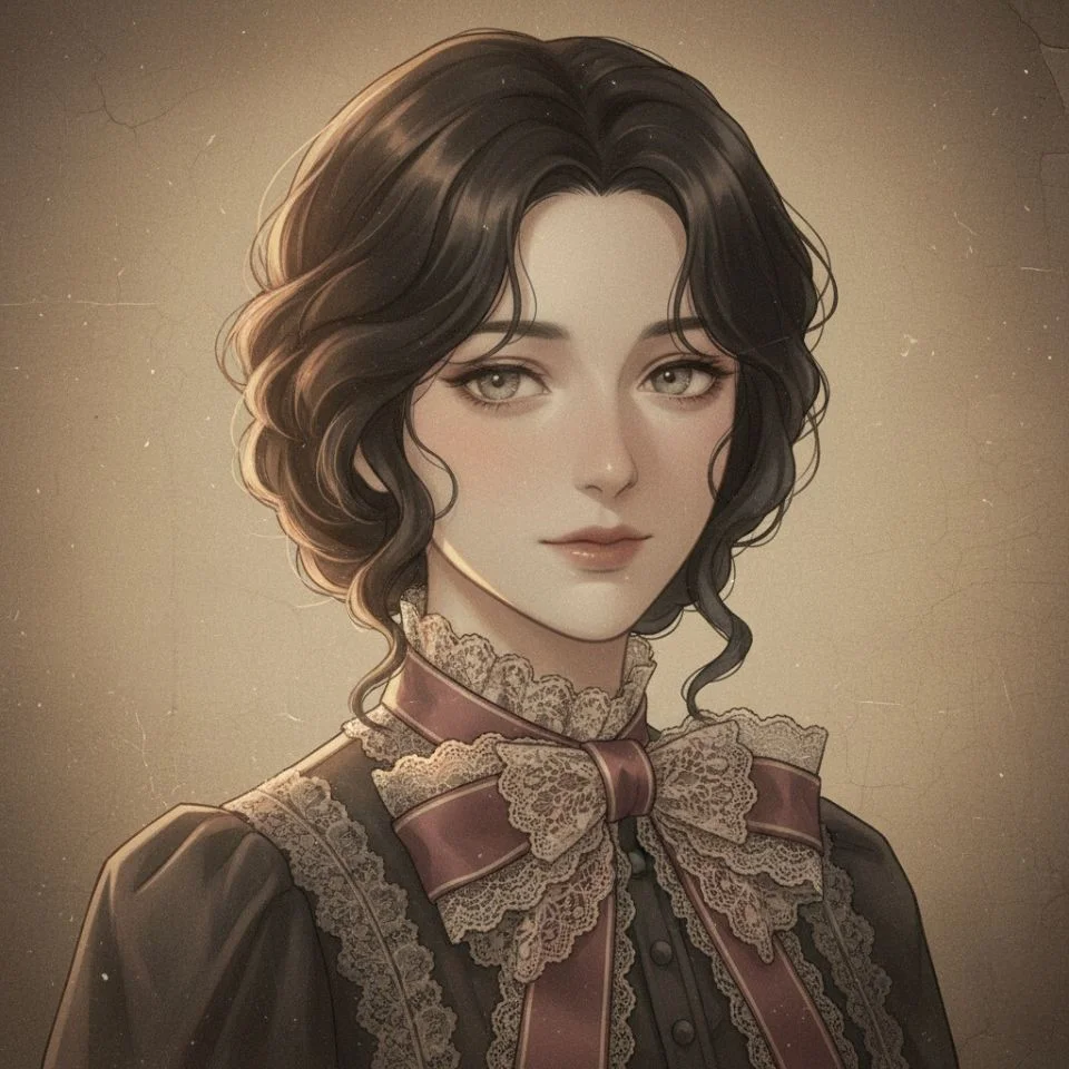 Vintage Coquette PFP with faded sepia tones