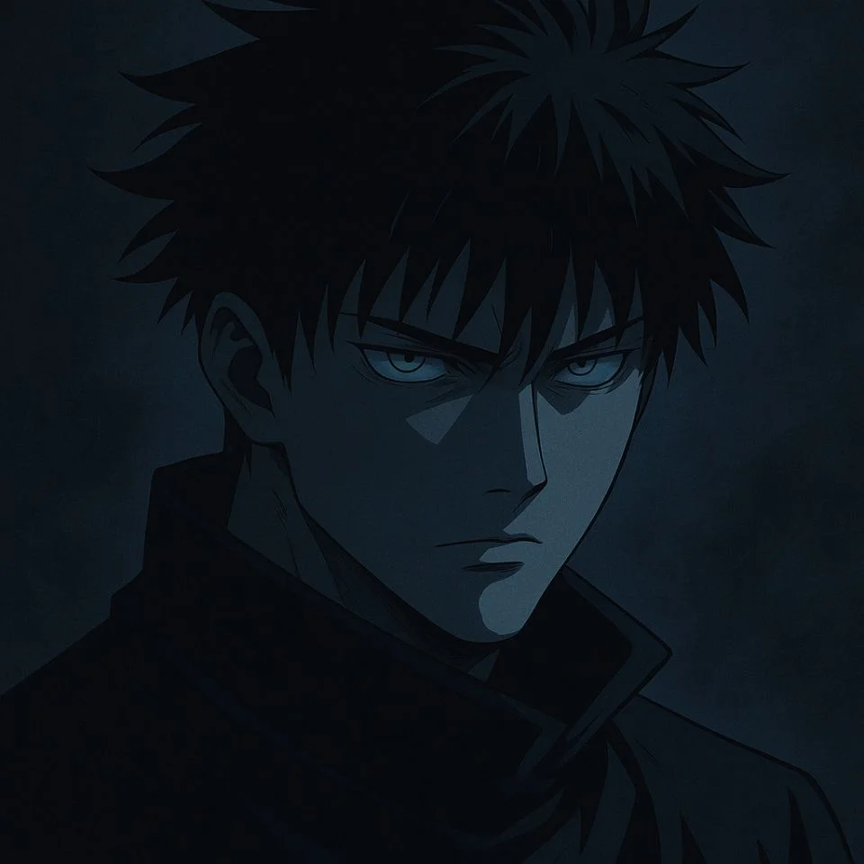 Moody dark Toji PFP with cold color palette