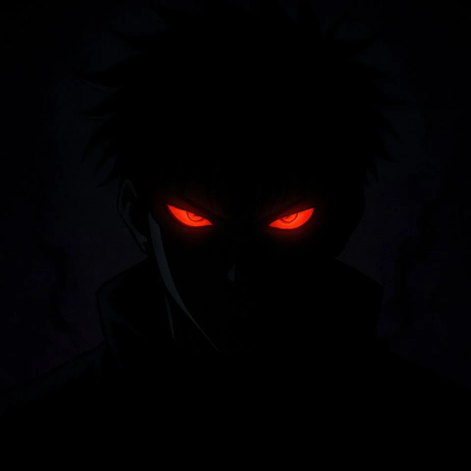 Dark shadow Toji PFP with glowing eyes