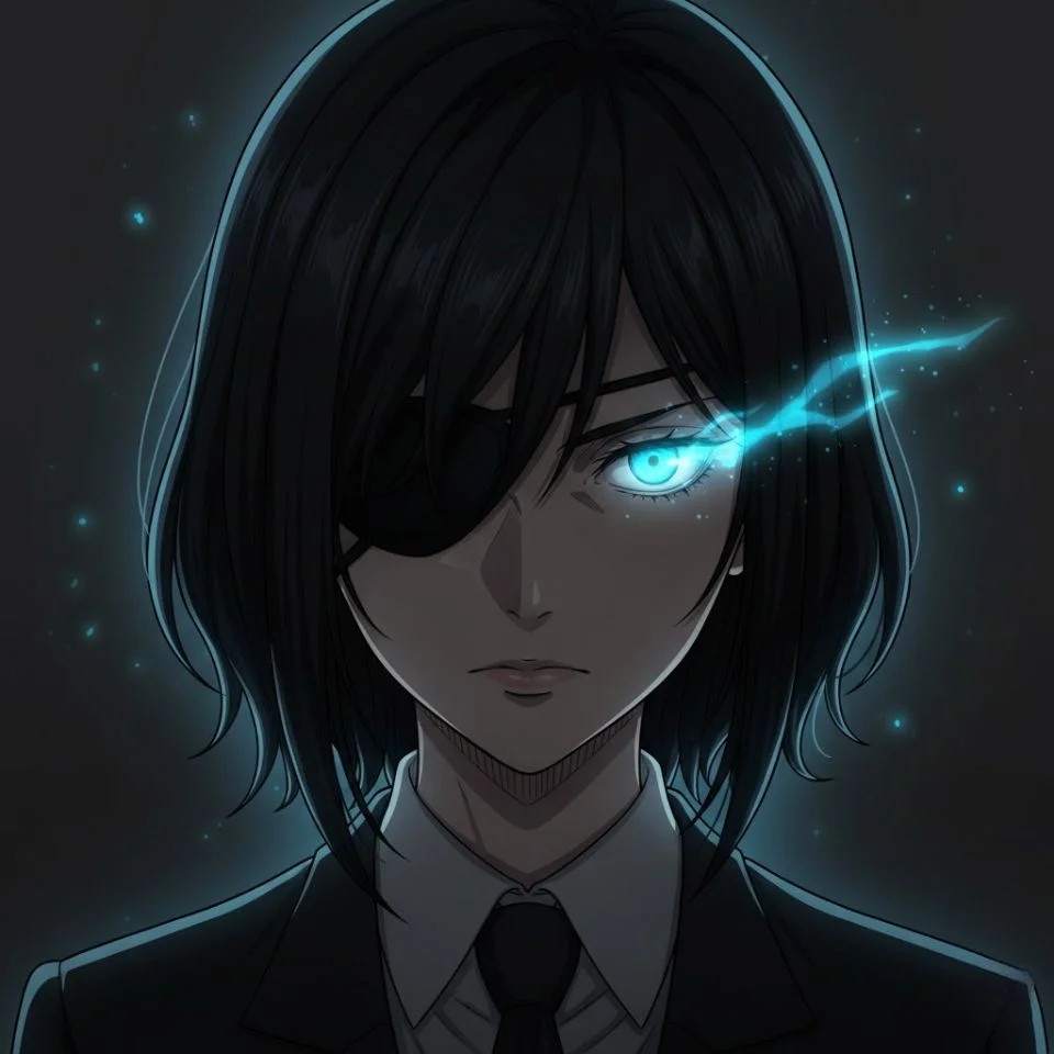 Dark Himeno PFP with glowing eye edit