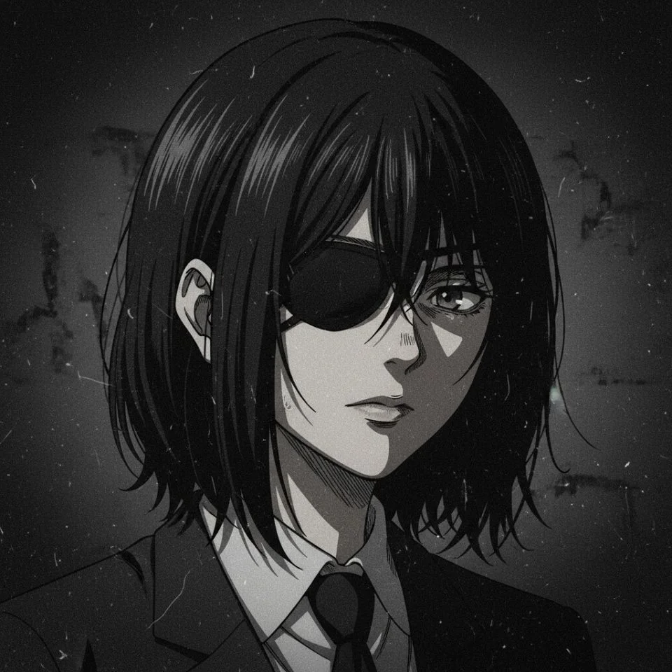 Himeno PFP with dark grainy texture