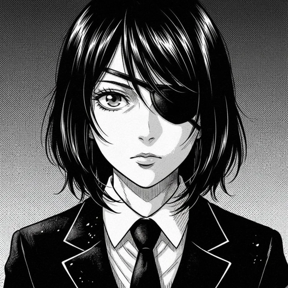 Himeno manga panel black and white close-up