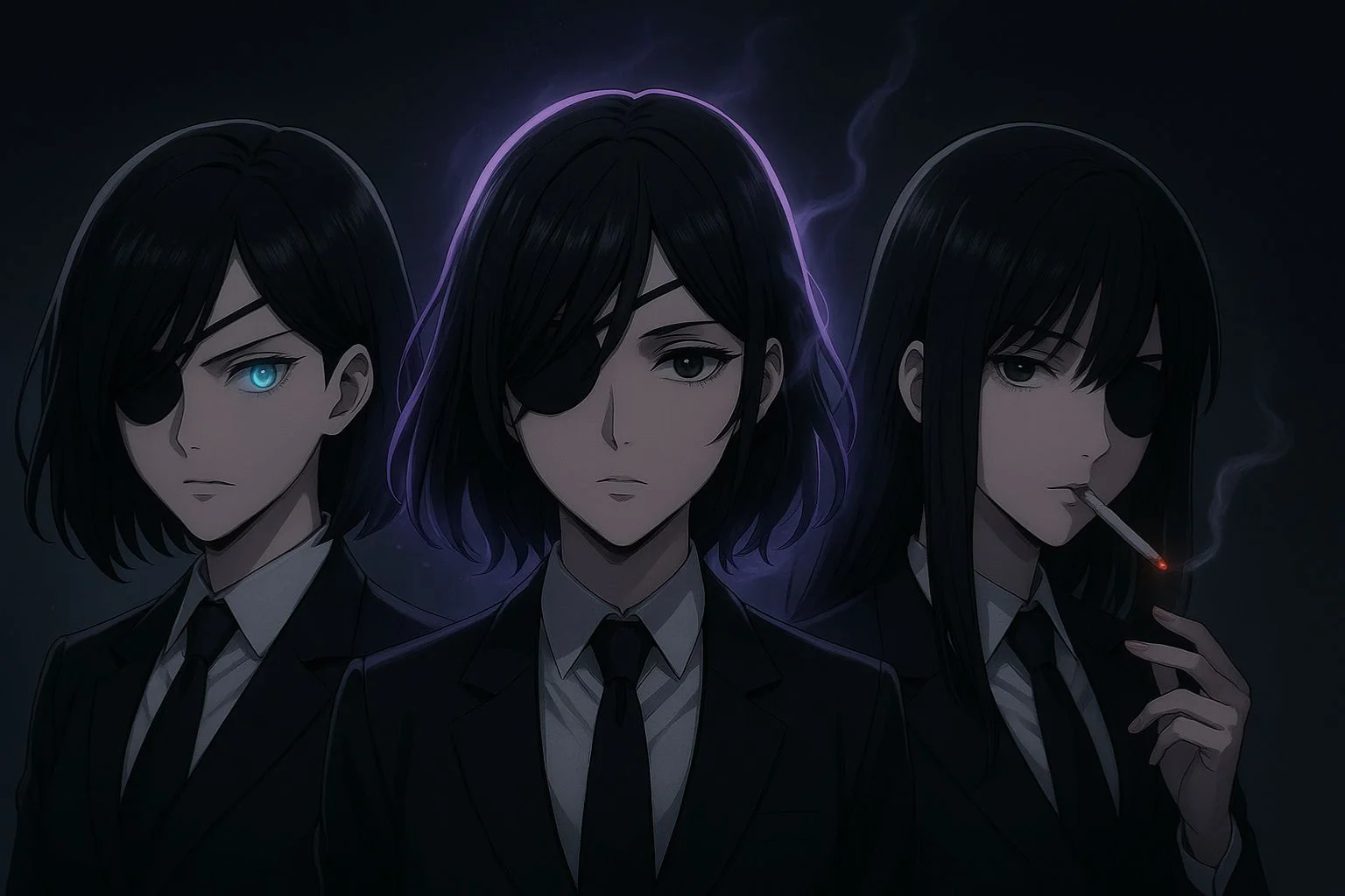 Dark aesthetic Himeno PFP with confident expression and stylish profile picture vibe