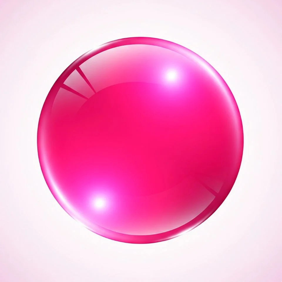 abstract hot pink circle icon with glossy shine