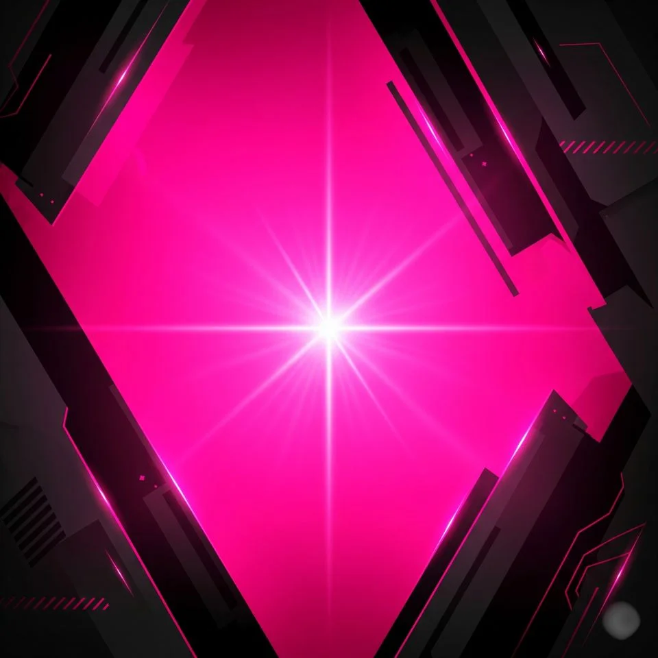 neon hot pink glowing background with dark accents