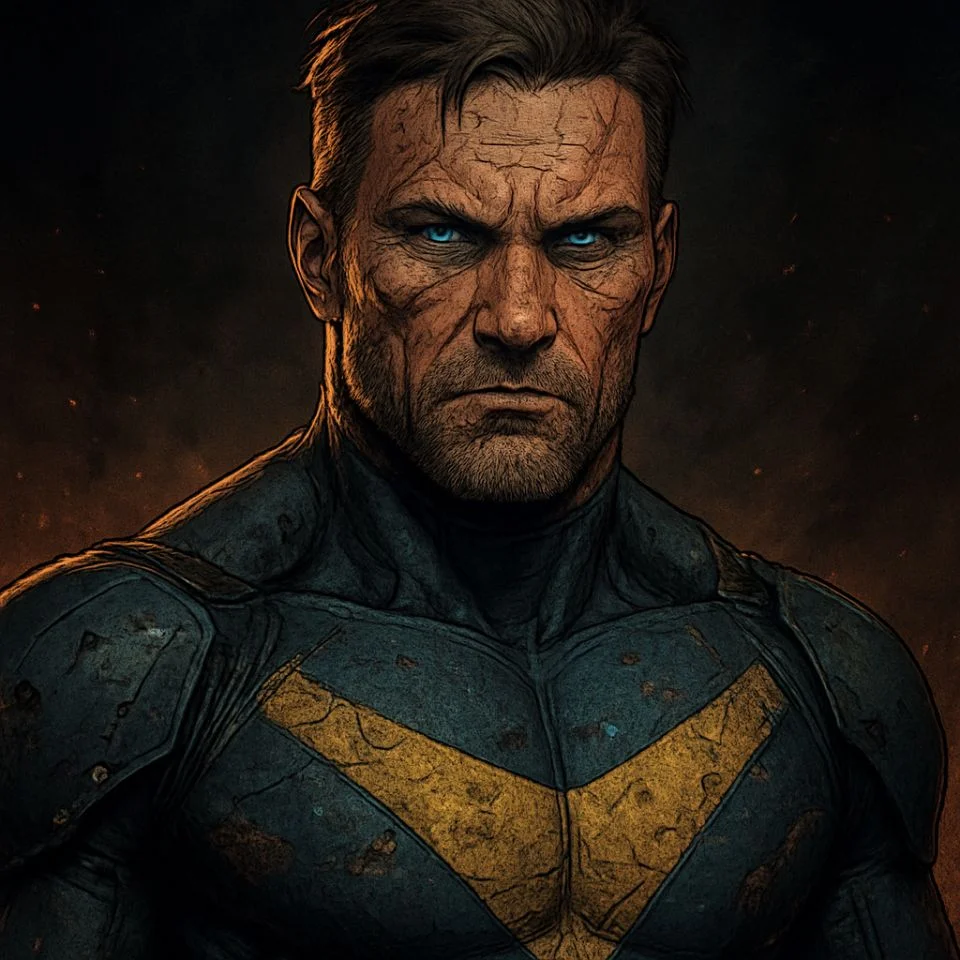 future version of Invincible with older, battle-worn look