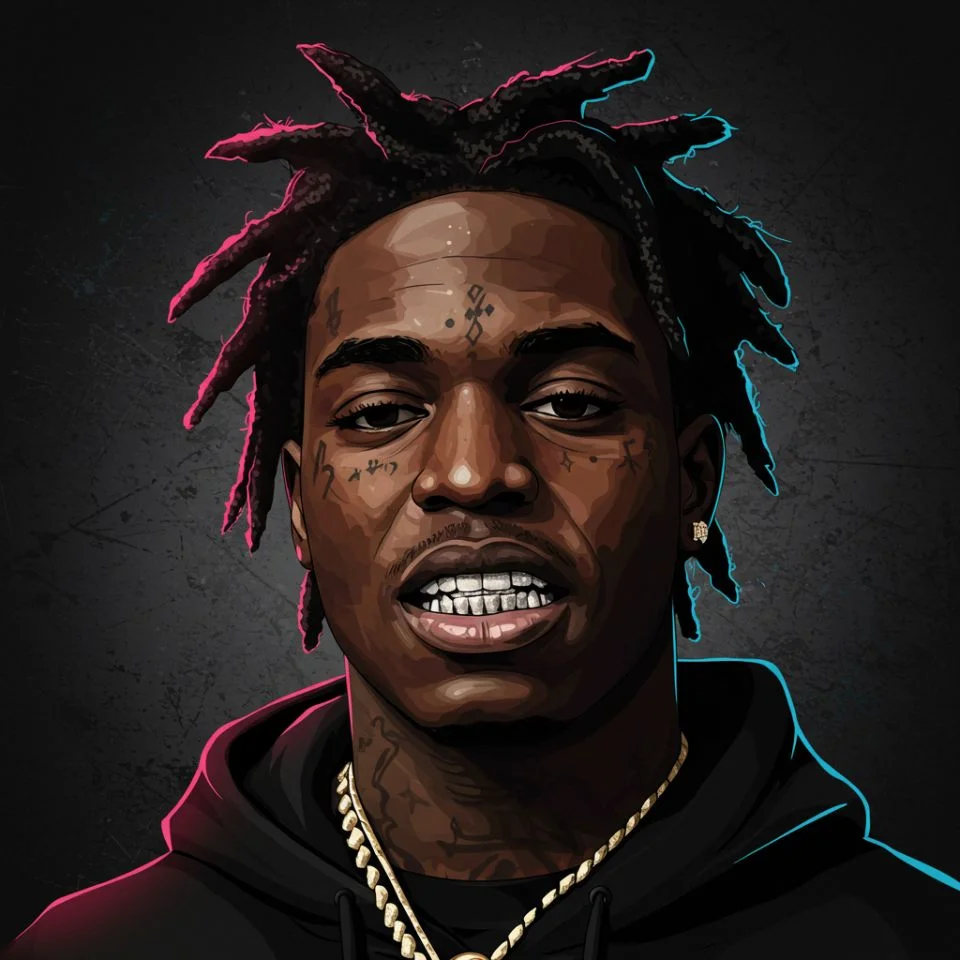 kodak-black-pfp-stylized Kodak Black stylized PFP in digital fanart design