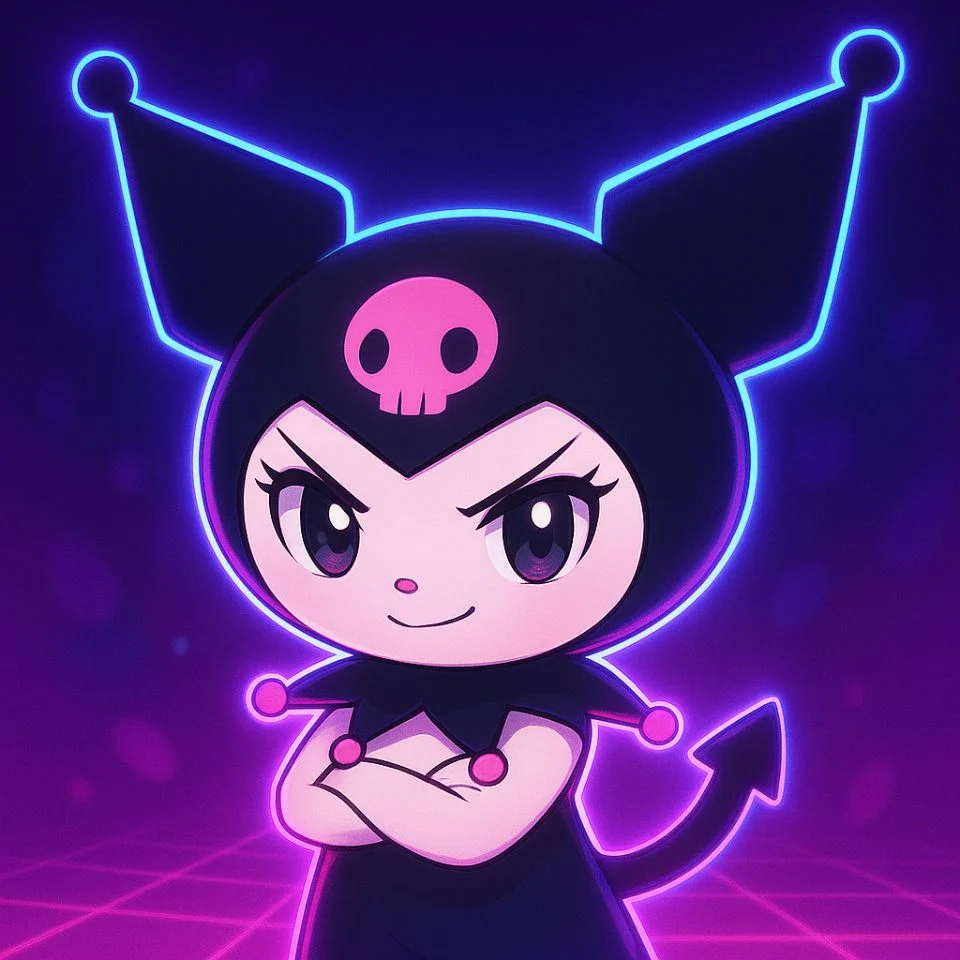 anime kuromi aesthetic profile picture glowing effects