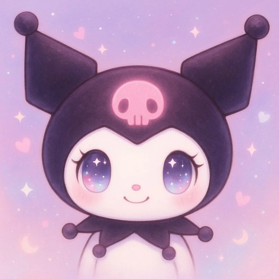 soft aesthetic kuromi with pastel sparkles
