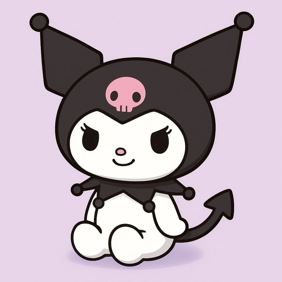 classic kuromi profile picture with signature jester hat