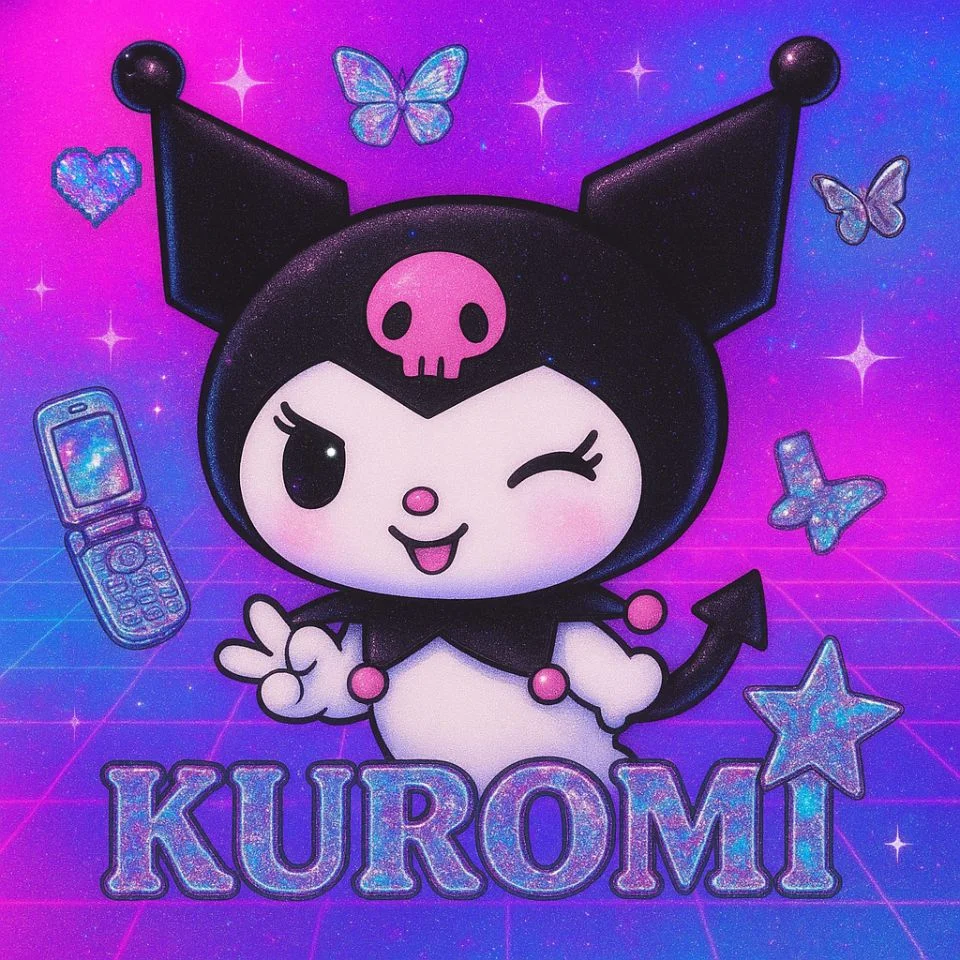 y2k kuromi profile picture with retro edits