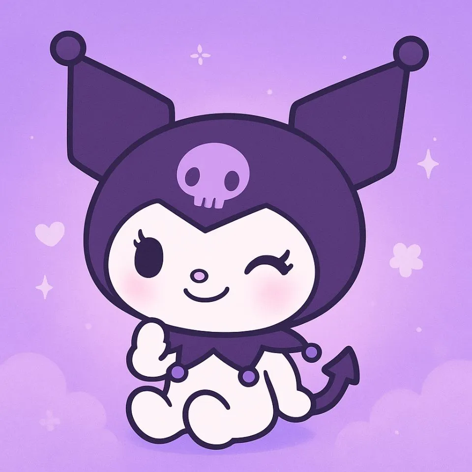 cute kuromi pfp in lilac purple with soft details