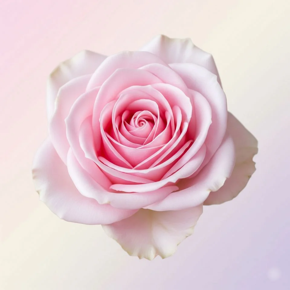 delicate light pink rose on soft pastel background