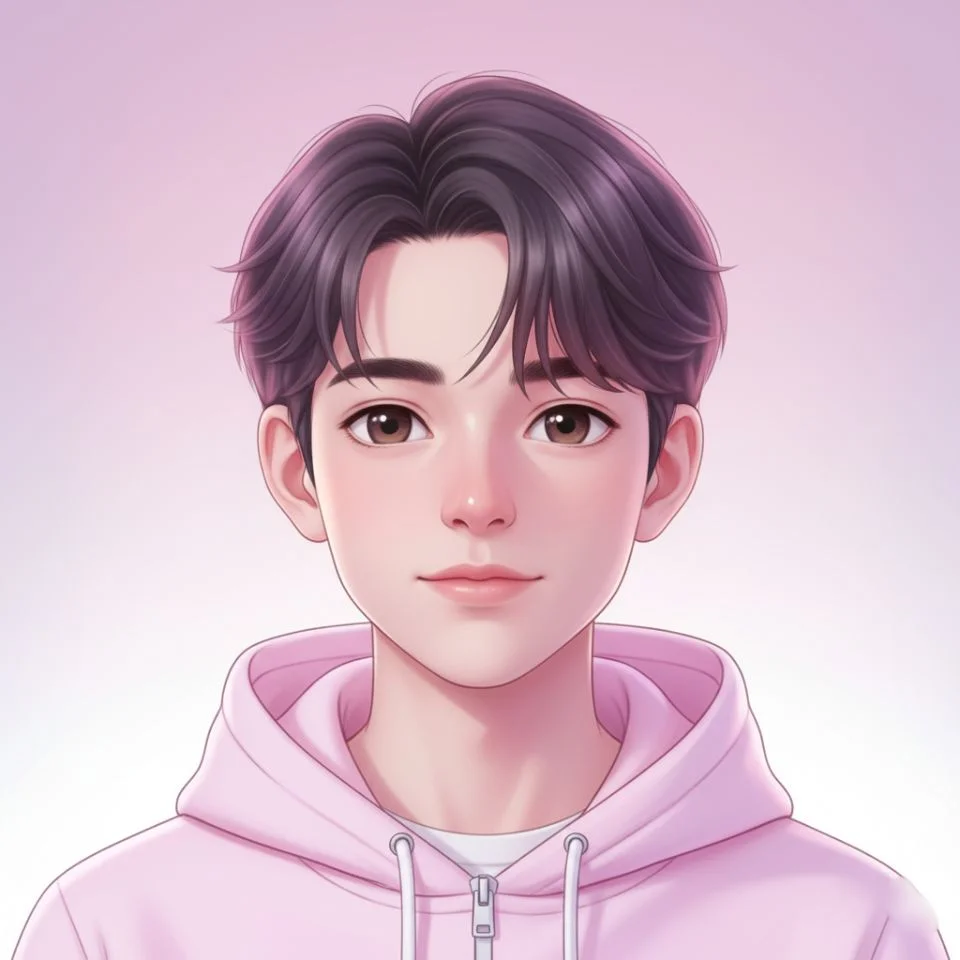 close-up portrait of boy with pastel pink tones