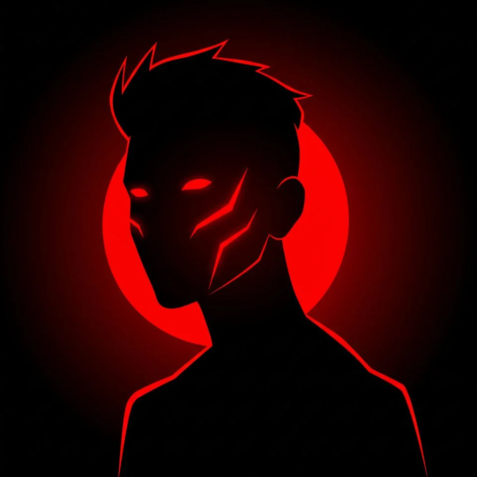 red-and-black-pfp-minimal Minimal red and black PFP with clean design