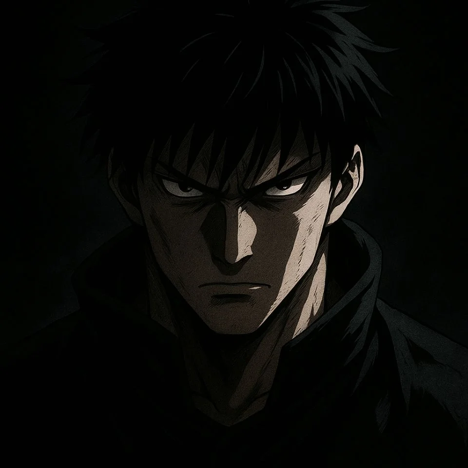 Dark themed Toji 4K PFP with dramatic lighting