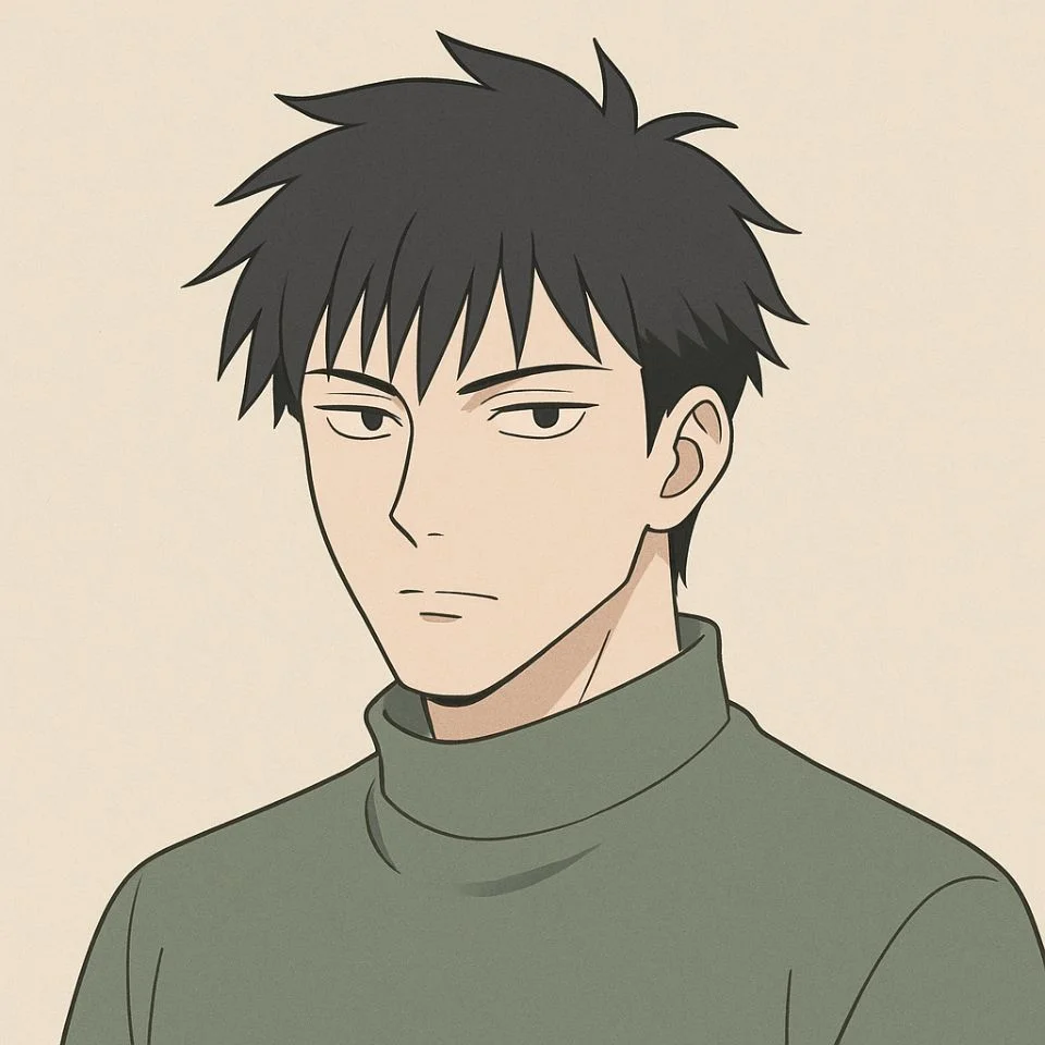 Aesthetic minimal Toji PFP with muted palette