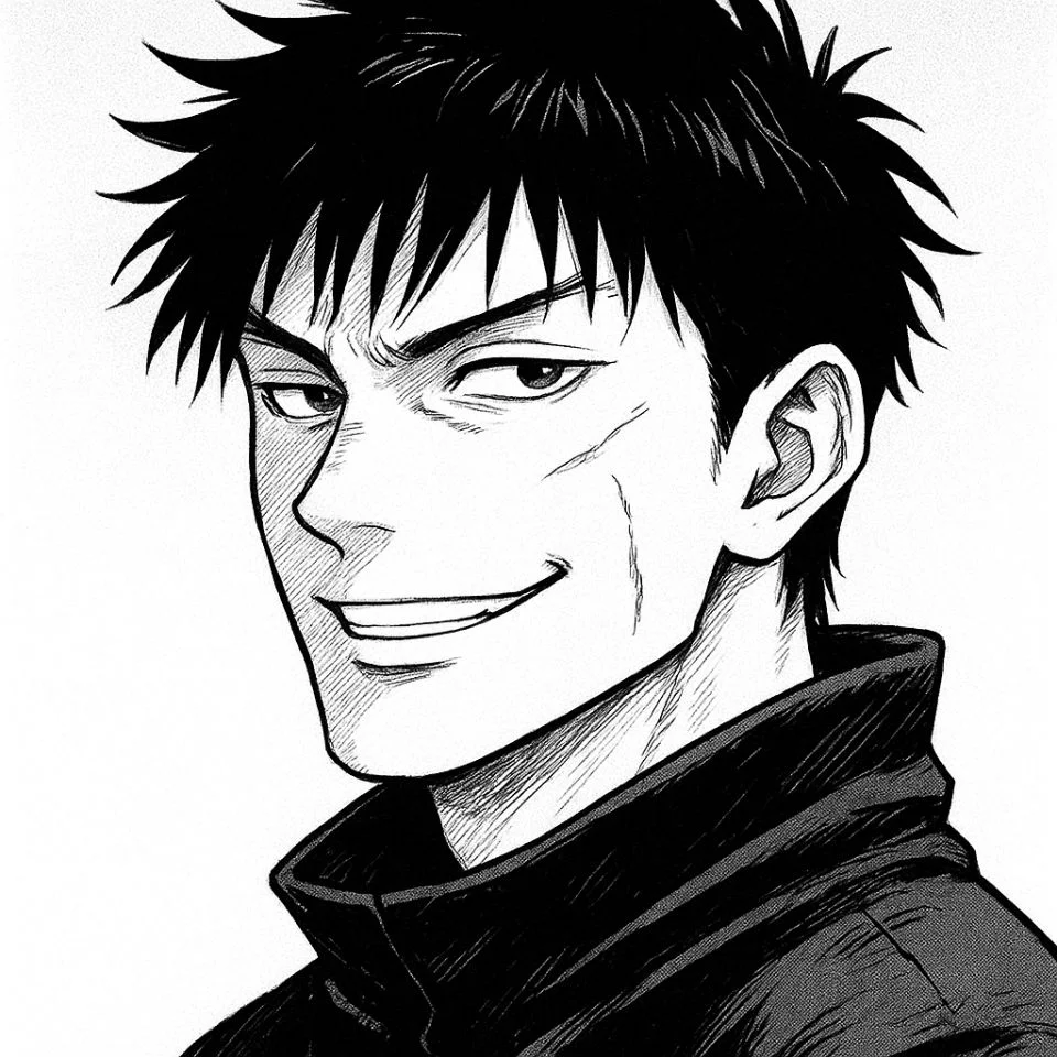 Toji manga smirk expression PFP