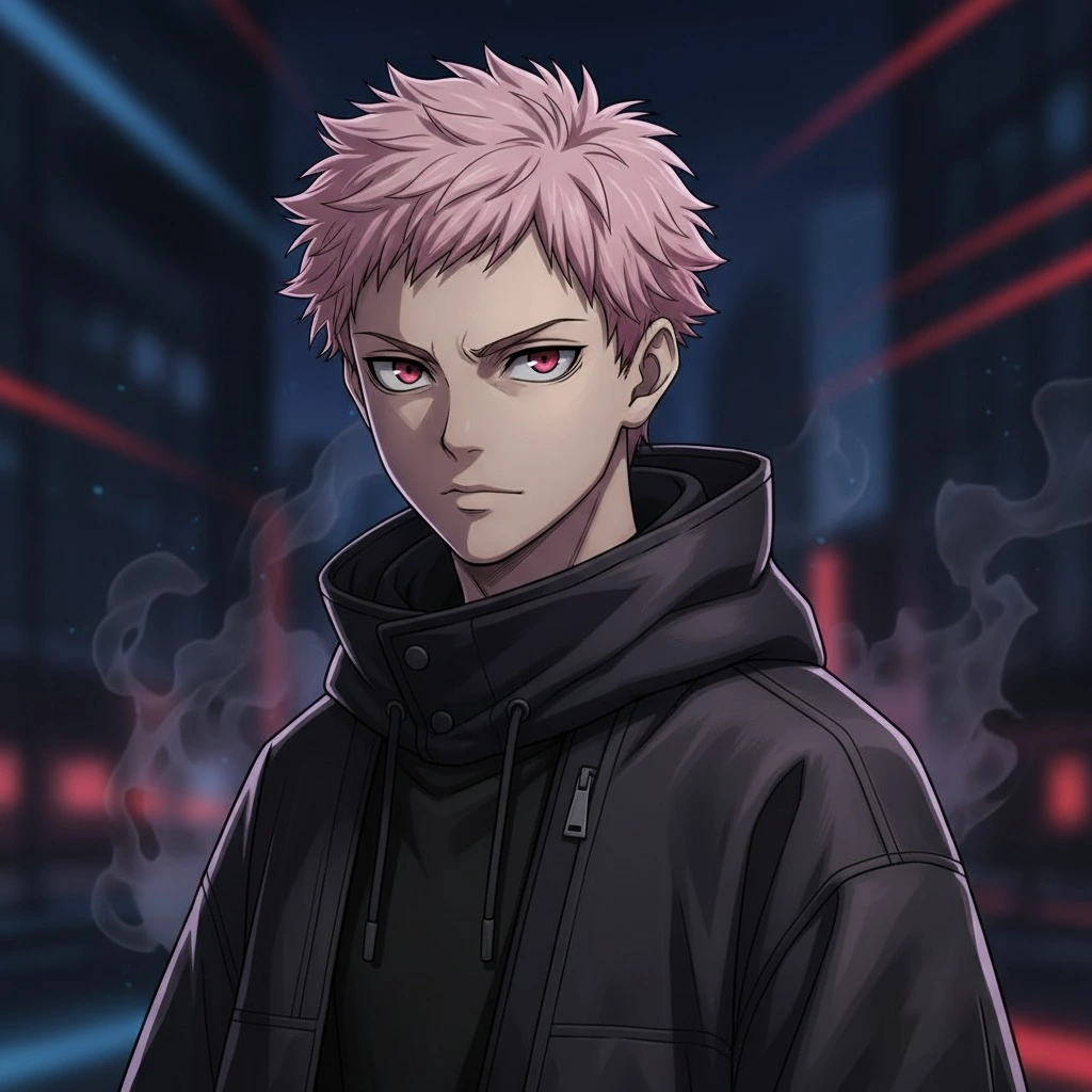 Yuji Itadori fanart dark aesthetic PFP in streetwear