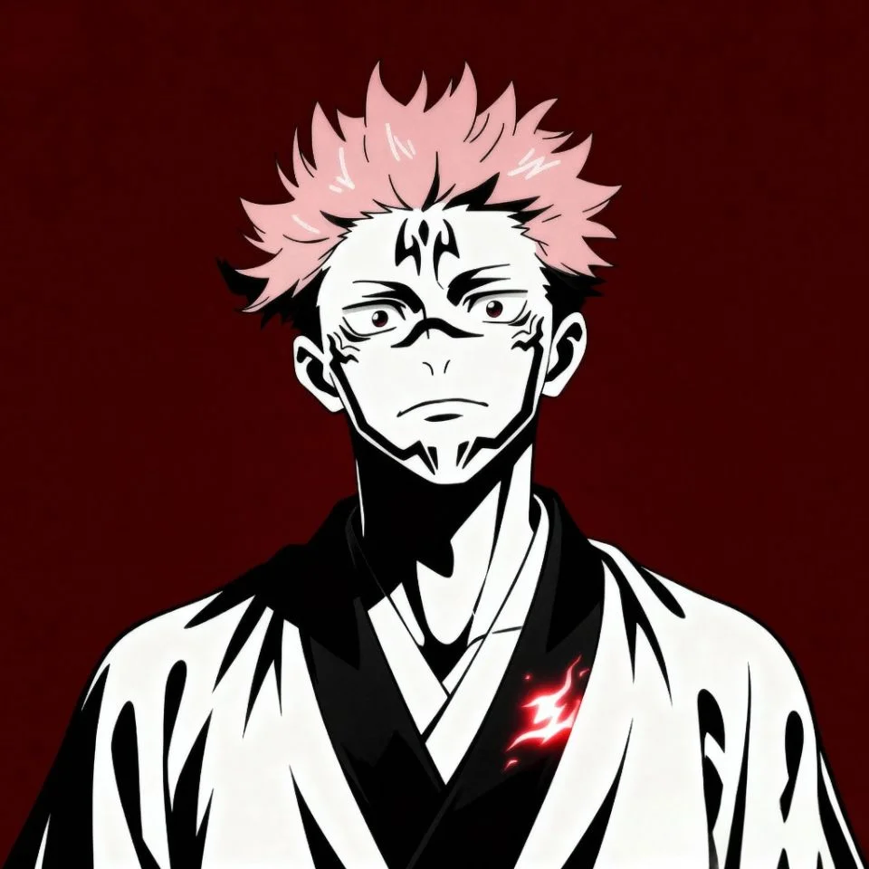 Sukuna anime PFP with serious expression.