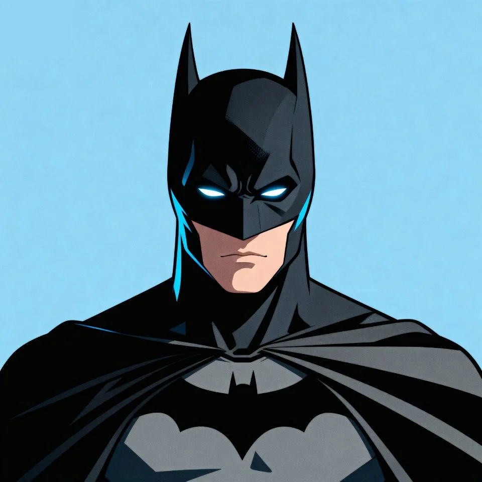 Aesthetic Batman PFP with soft blue background