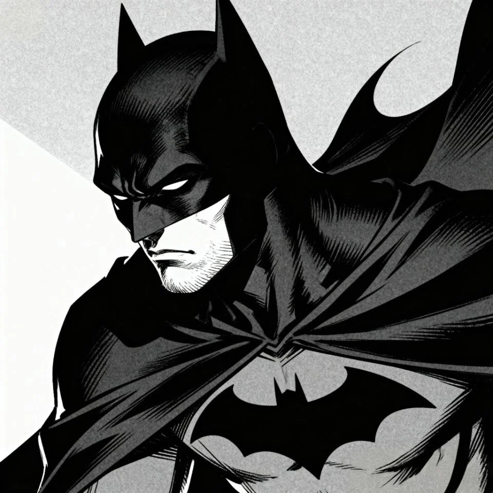 Comic panel Batman manga PFP black and white