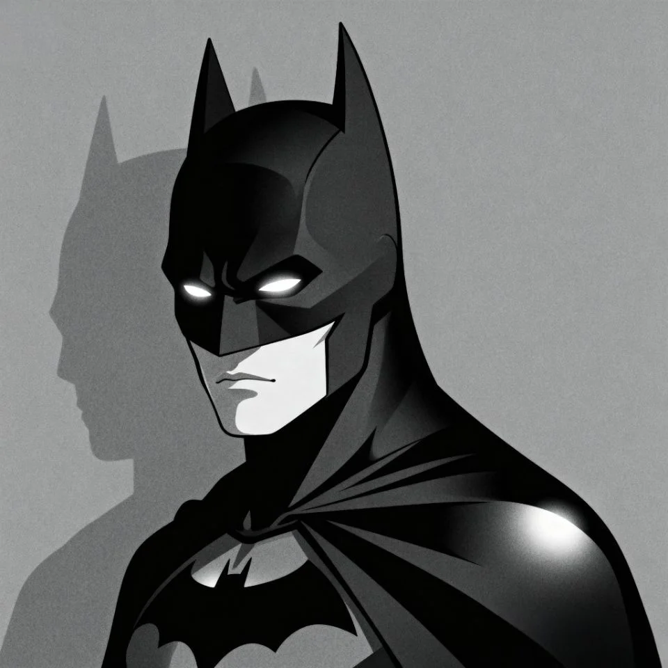 Minimal gray Batman PFP with simple aesthetic tones