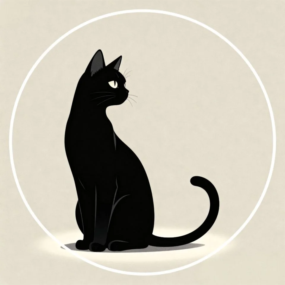 black-cat-pfp-aesthetic-minimal minimalist black cat silhouette aesthetic style
