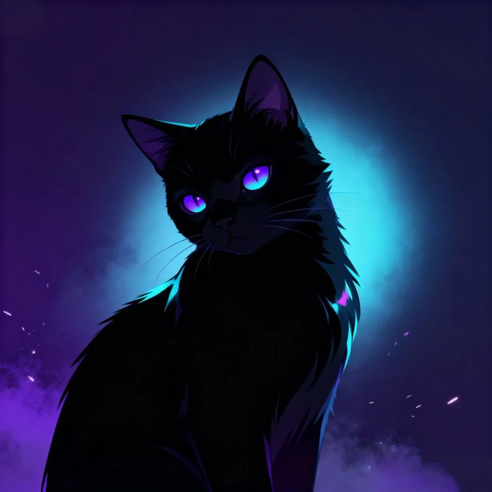 black-cat-pfp-anime-dark dark anime black cat pfp with shadowy glow