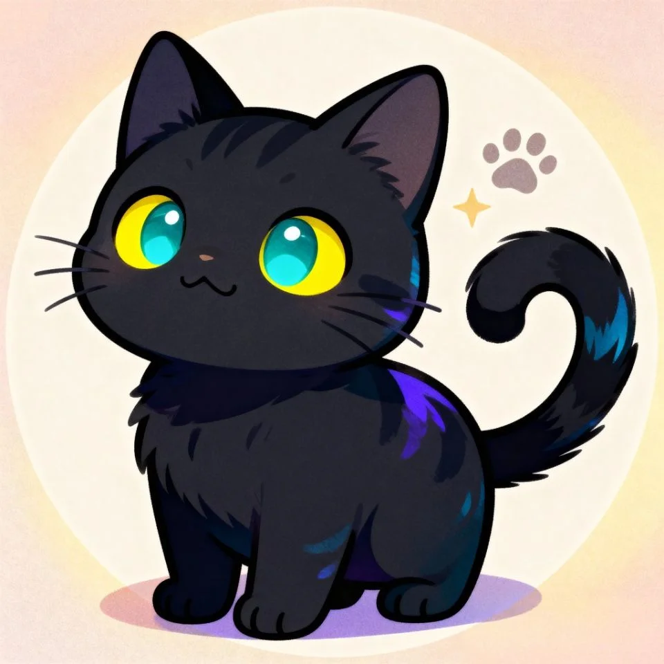 black-cat-pfp-cartoon-cute cartoon-style cute black cat character icon