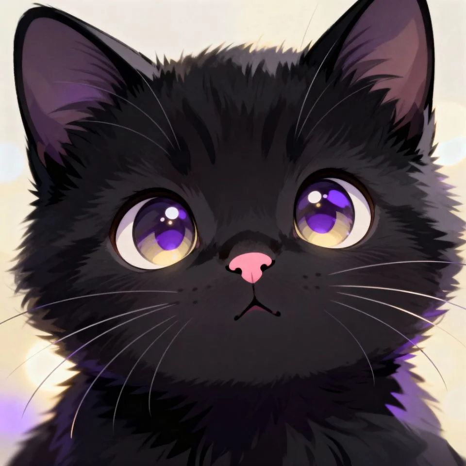 black-cat-pfp-cute-eyes cute black kitten close-up with bright expressive eyes