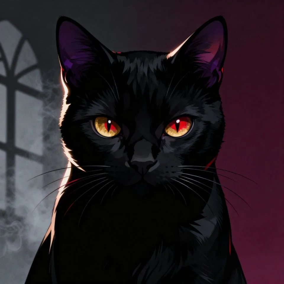 black-cat-pfp-gothic-style gothic black cat pfp with deep contrast lighting