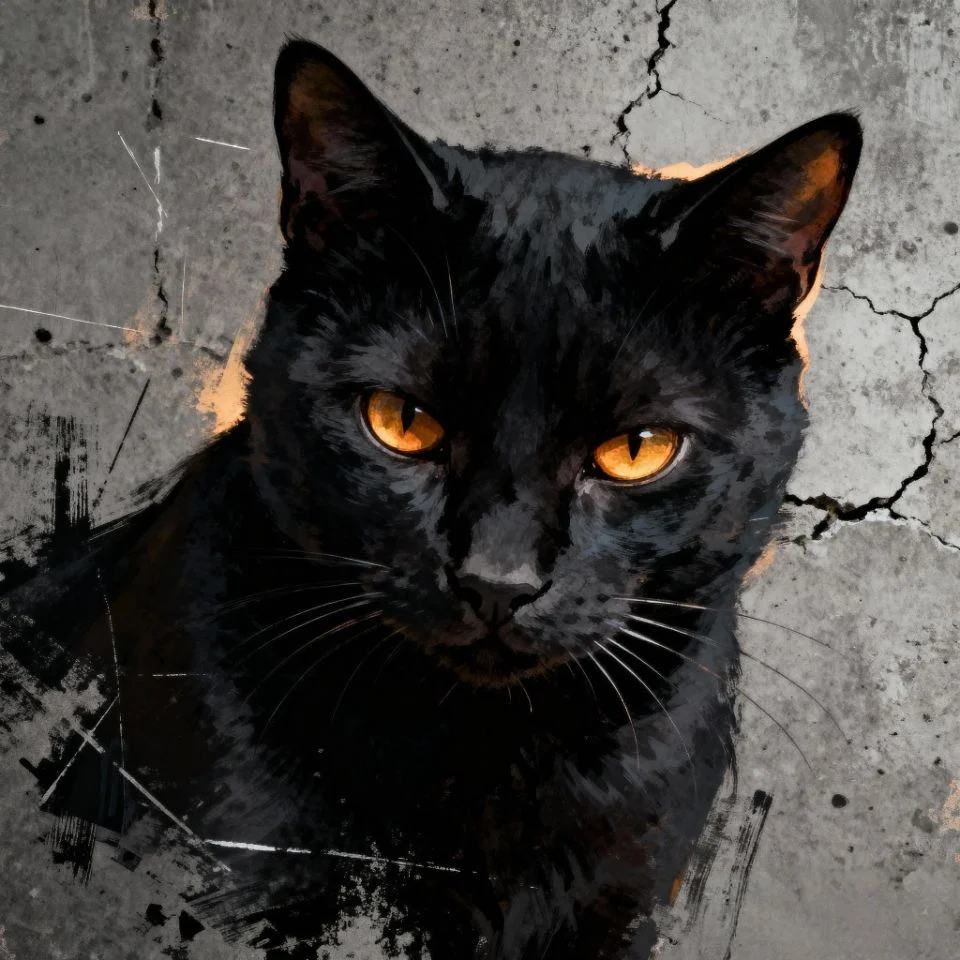 black-cat-pfp-grunge grunge-style dark black cat profile picture