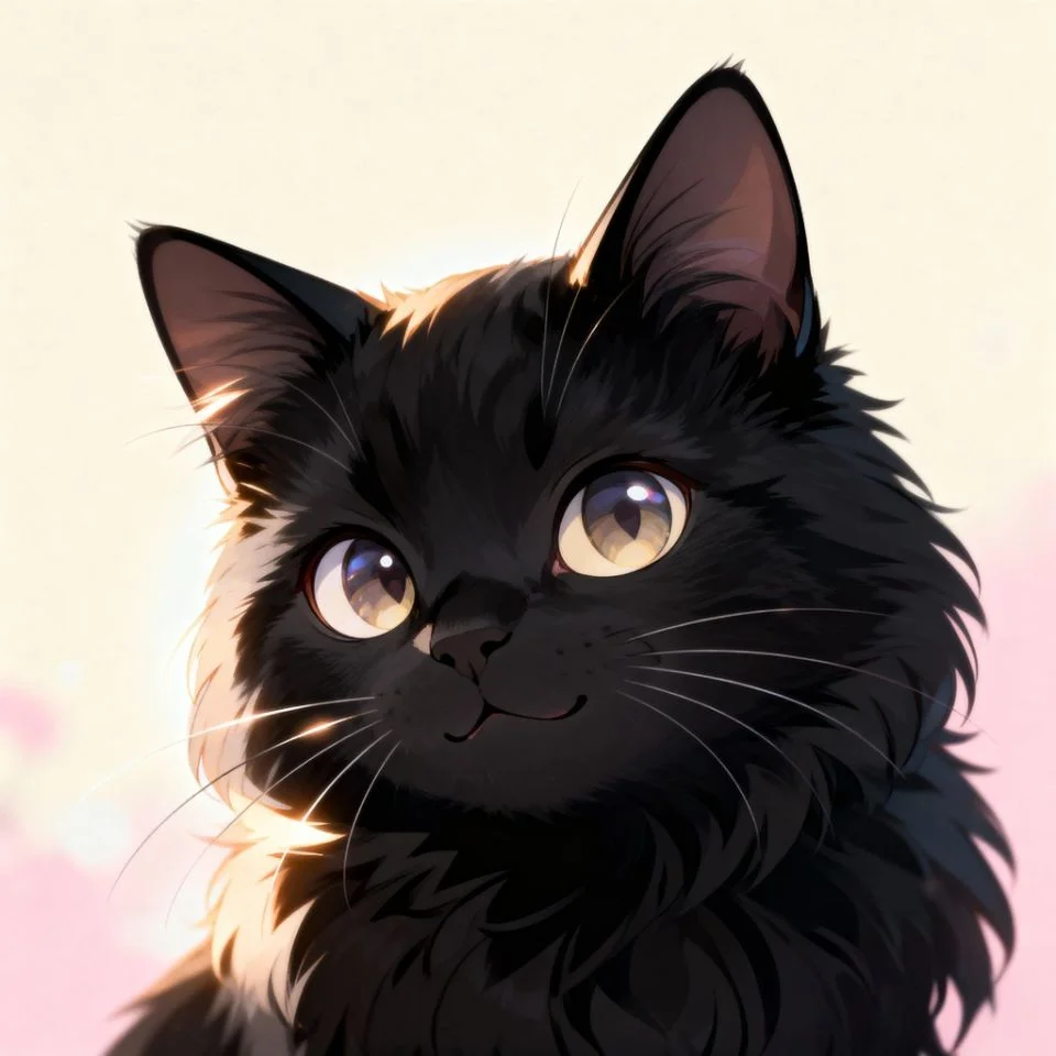 black-cat-pfp-smile smiling black cat pfp with gentle expression