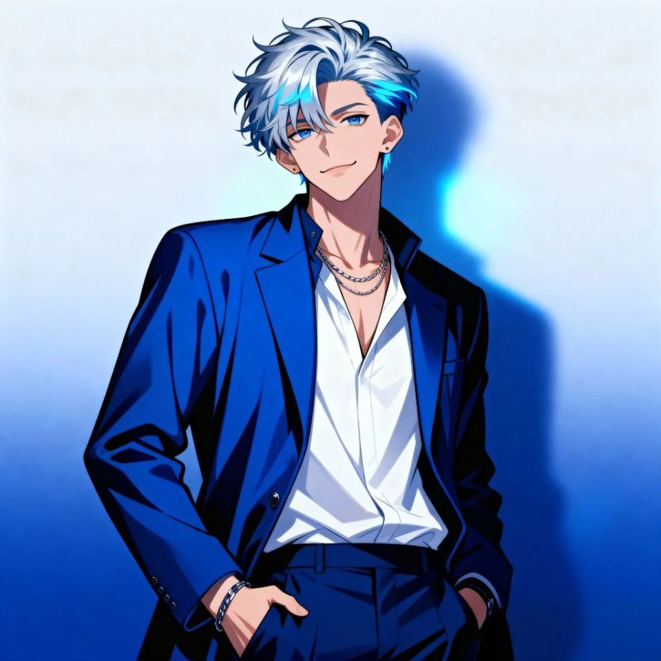 blue-pfp-boy-cool Cool blue boy PFP with jacket and confident pose.