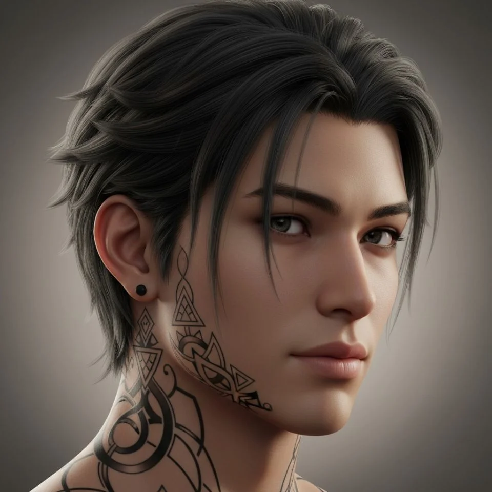 Matching tattoos on both sideburns