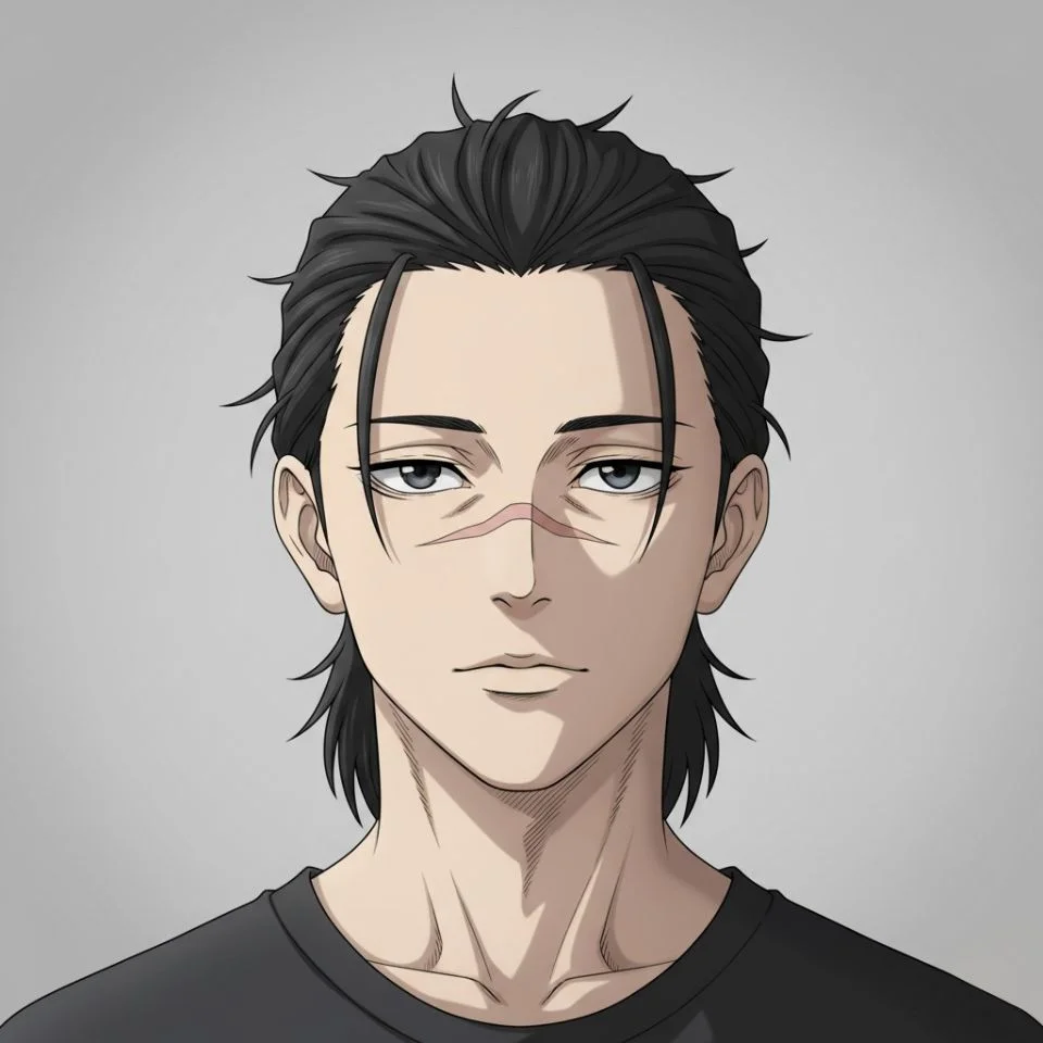 Minimal aesthetic Choso PFP clean neutral background