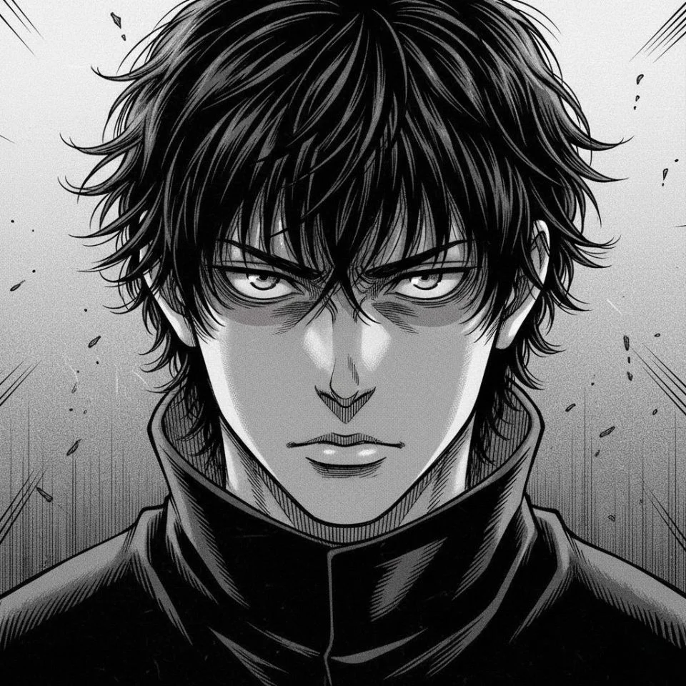 Choso manga PFP focused expression mid-scene