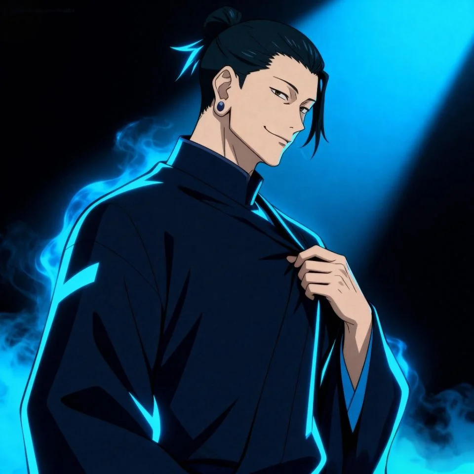 Geto PFP cool blue lighting aesthetic.