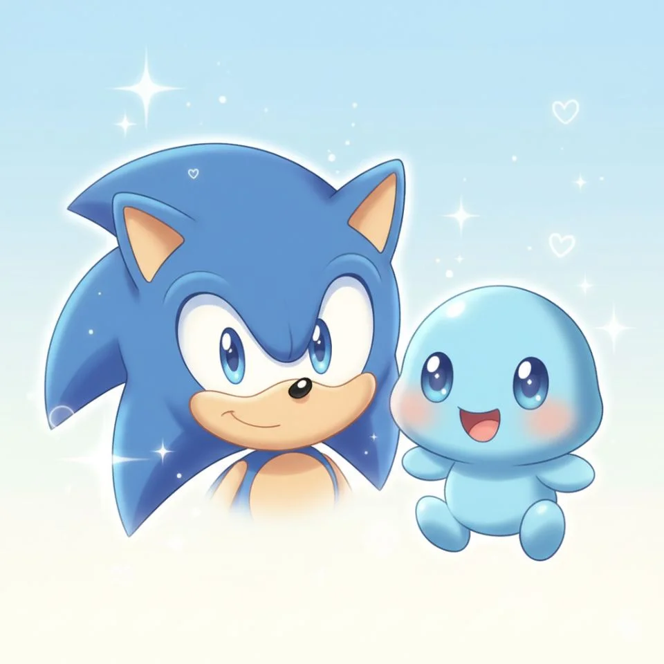 Sonic with Chao PFP pastel background