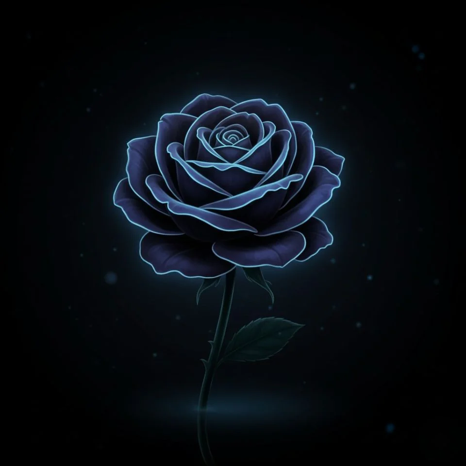 dark-flower-pfp-shadow-glow moody dark flower PFP glowing petals in low light