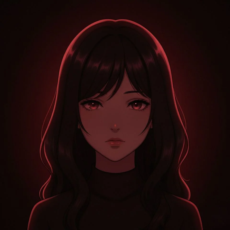 Minimal dark red PFP with clean composition