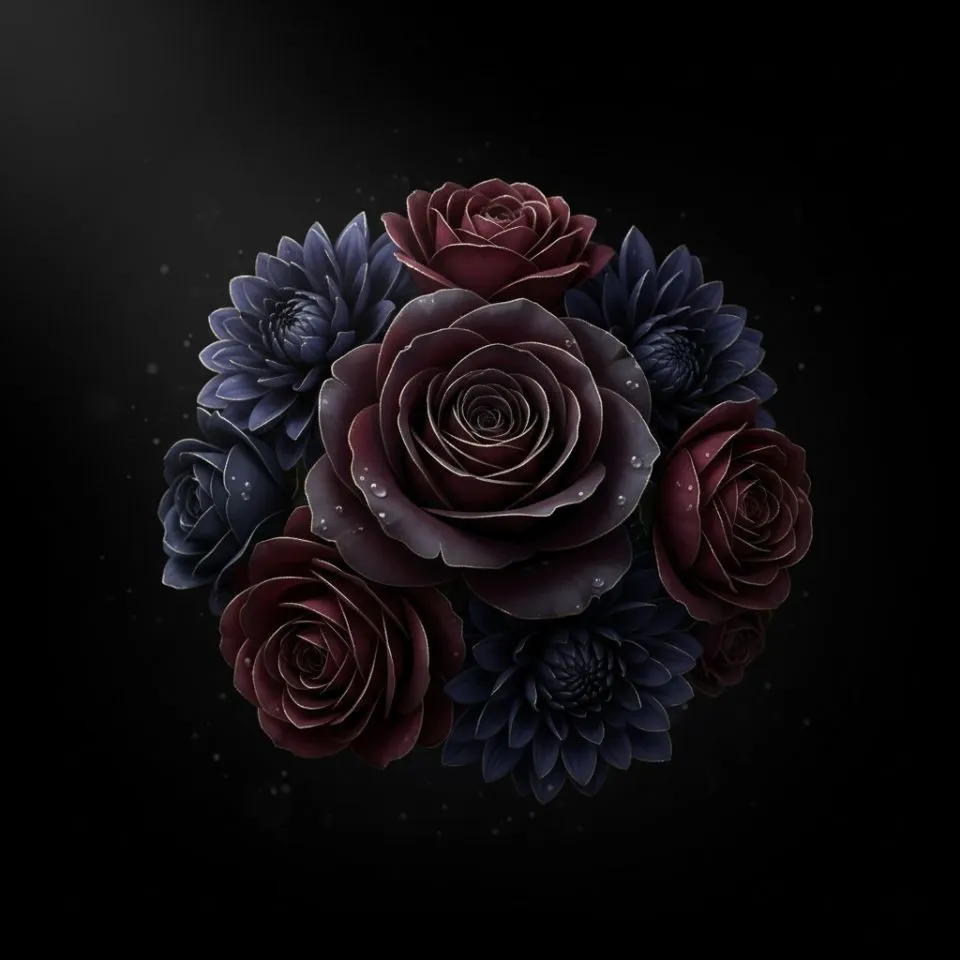 flower-pfp-feature-dark Dark flower PFP — moody floral on black background