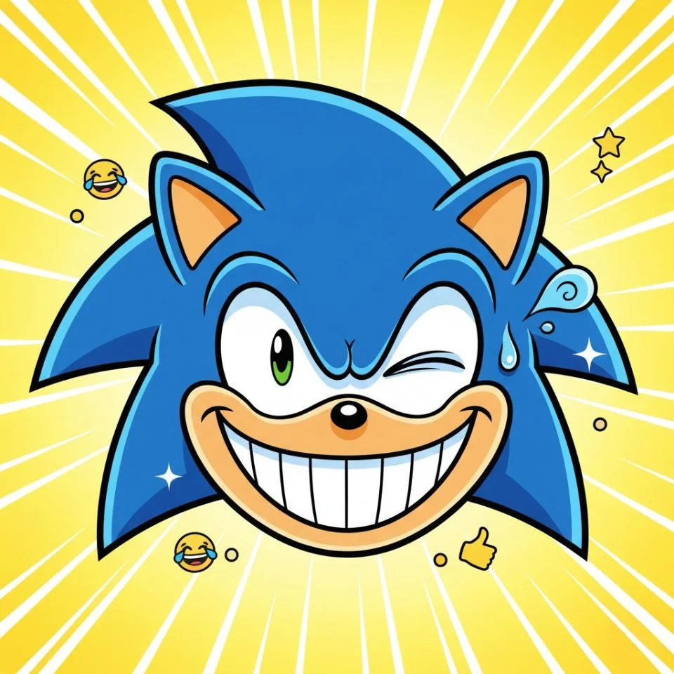 Funny Sonic PFP meme-style exaggerated face