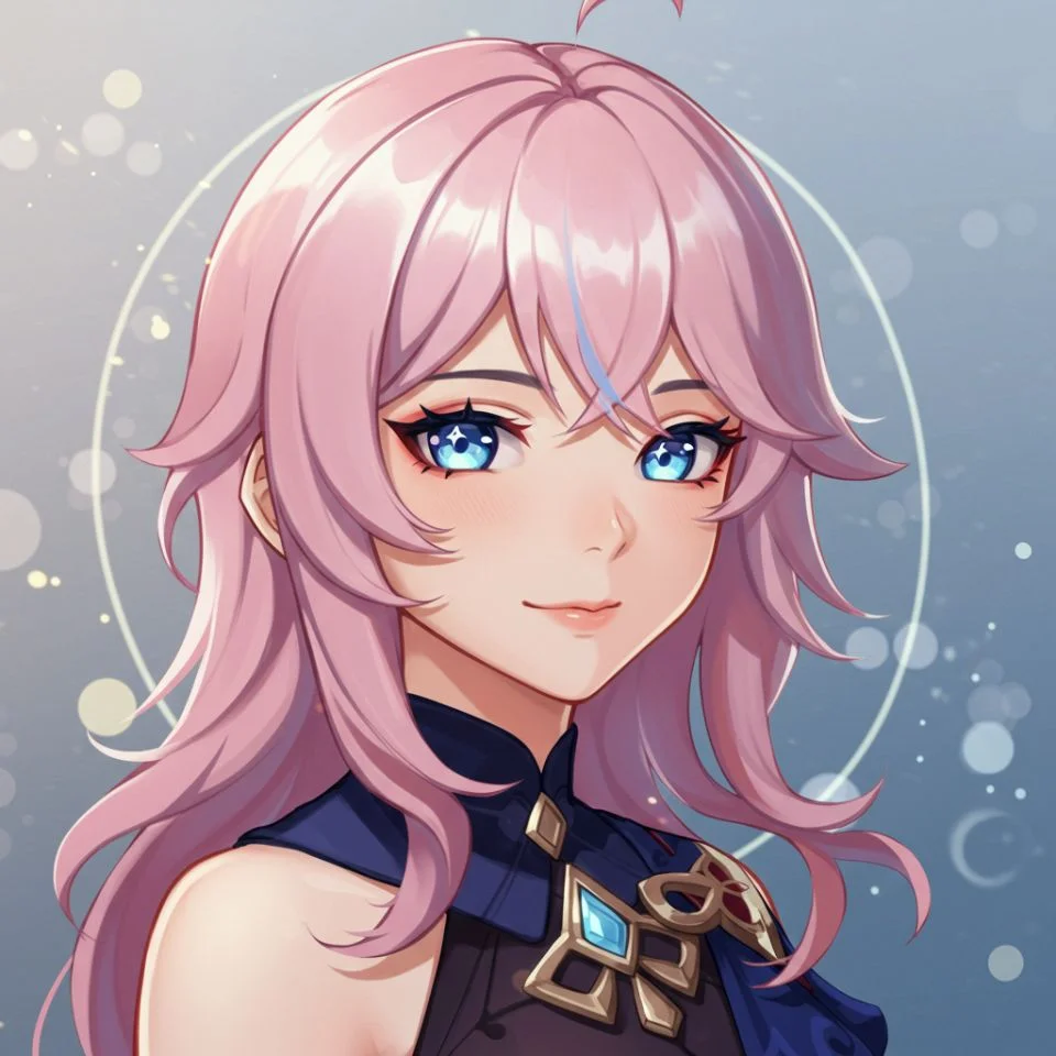 4K aesthetic Furina PFP with glowing aura