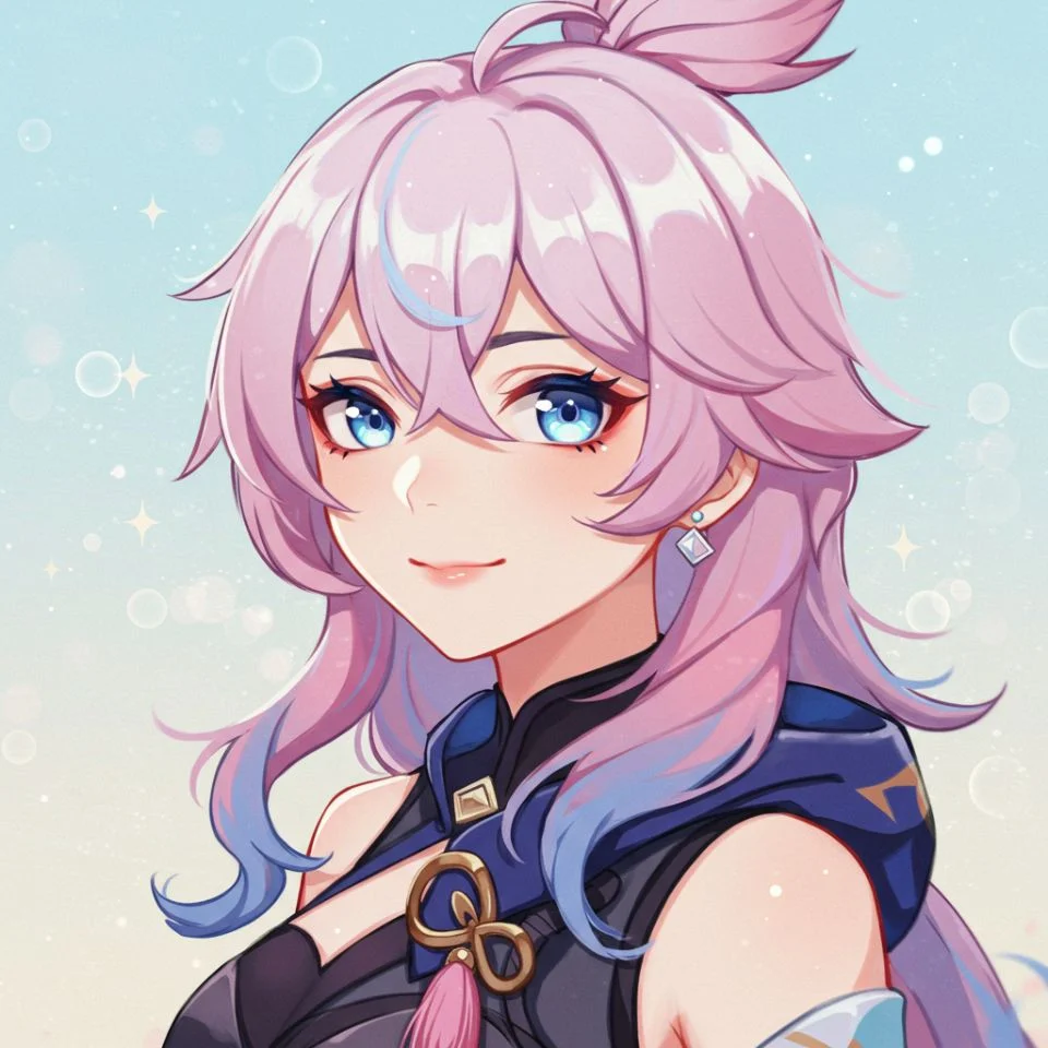 Aesthetic Furina PFP with soft pastel aura